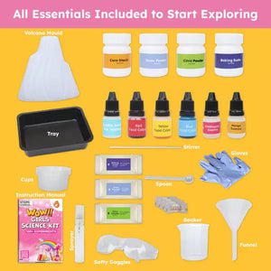 Science kit with labeled components on a yellow background. Butterfly Edu Fields Girls Science Kit ages 4-8 available at Go Science_image 05