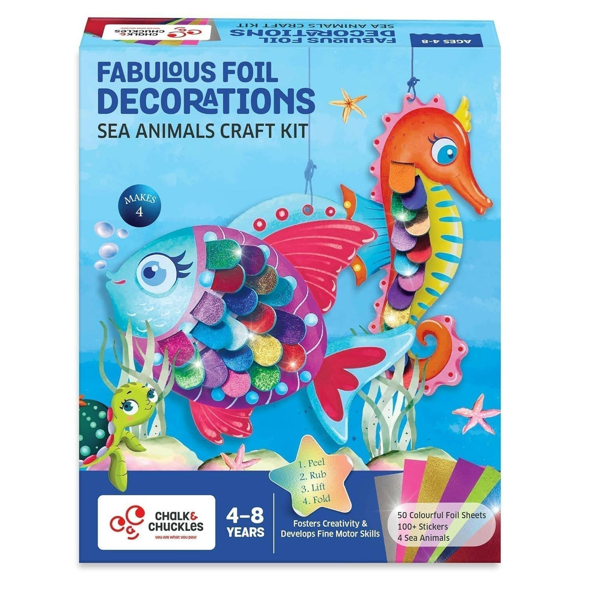 Chalk and Chuckles Fabulous Foil Decorations Sea Animals Craft Kit Go Science .