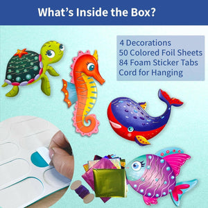 Chalk and Chuckles Fabulous Foil Decorations Sea Animals Craft Kit Go Science .