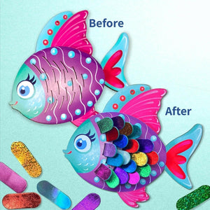 Chalk and Chuckles Fabulous Foil Decorations Sea Animals Craft Kit Go Science .