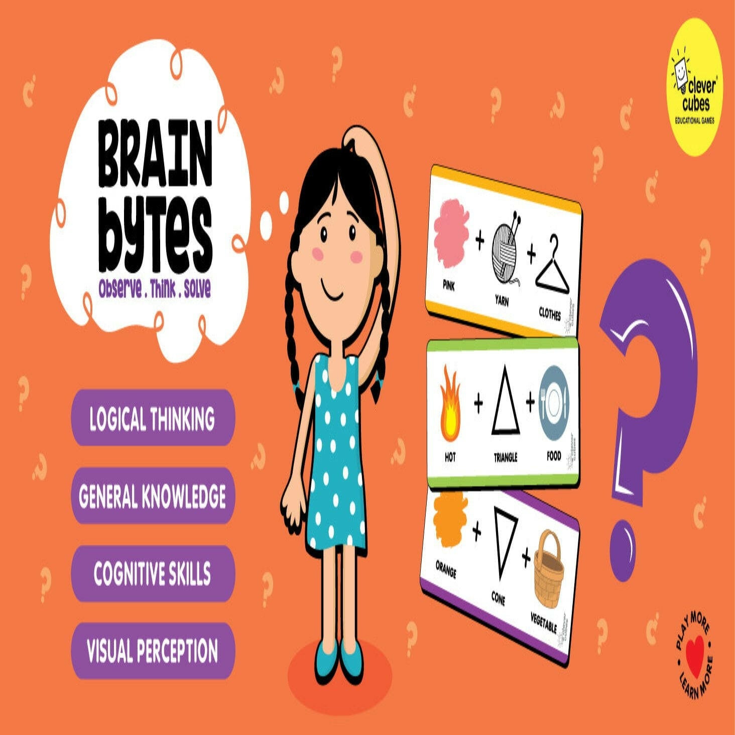 Clever Cubes Brain Bytes Go Science Early Learning | Enhances Visual Perception | Logical Thinking.
