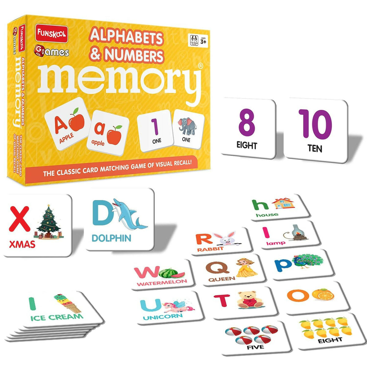 FUNSKOOL (INDIA) LTD Memory Alphabets & Numbers Go Science Early Learning | Alphabets & Nos Matching | 3+ Yrs.