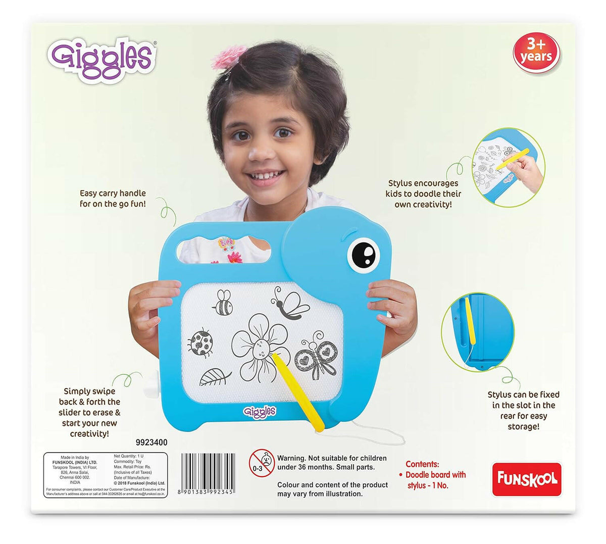 FUNSKOOL (INDIA) LTD Mini Doodle Go Science 2 in 1 write & erase doodle board | 3 Yrs +| Magnetic Drawing Board.