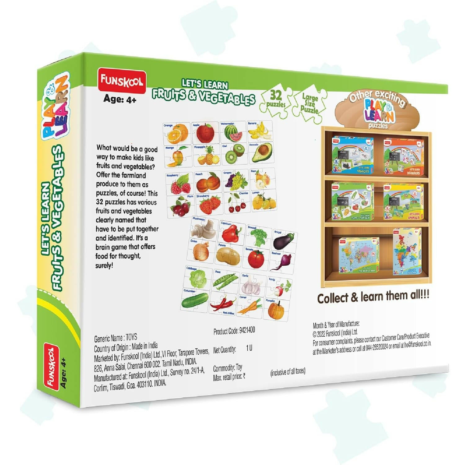 FUNSKOOL (INDIA) LTD Fruits & Vegetables Puzzle Go Science Goods.