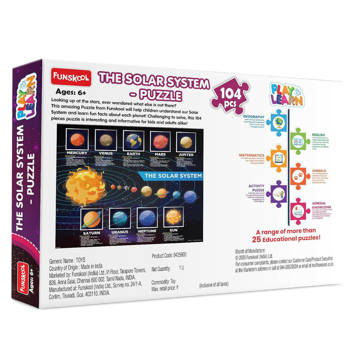 FUNSKOOL (INDIA) LTD Solar System Puzzle Go Science Goods.