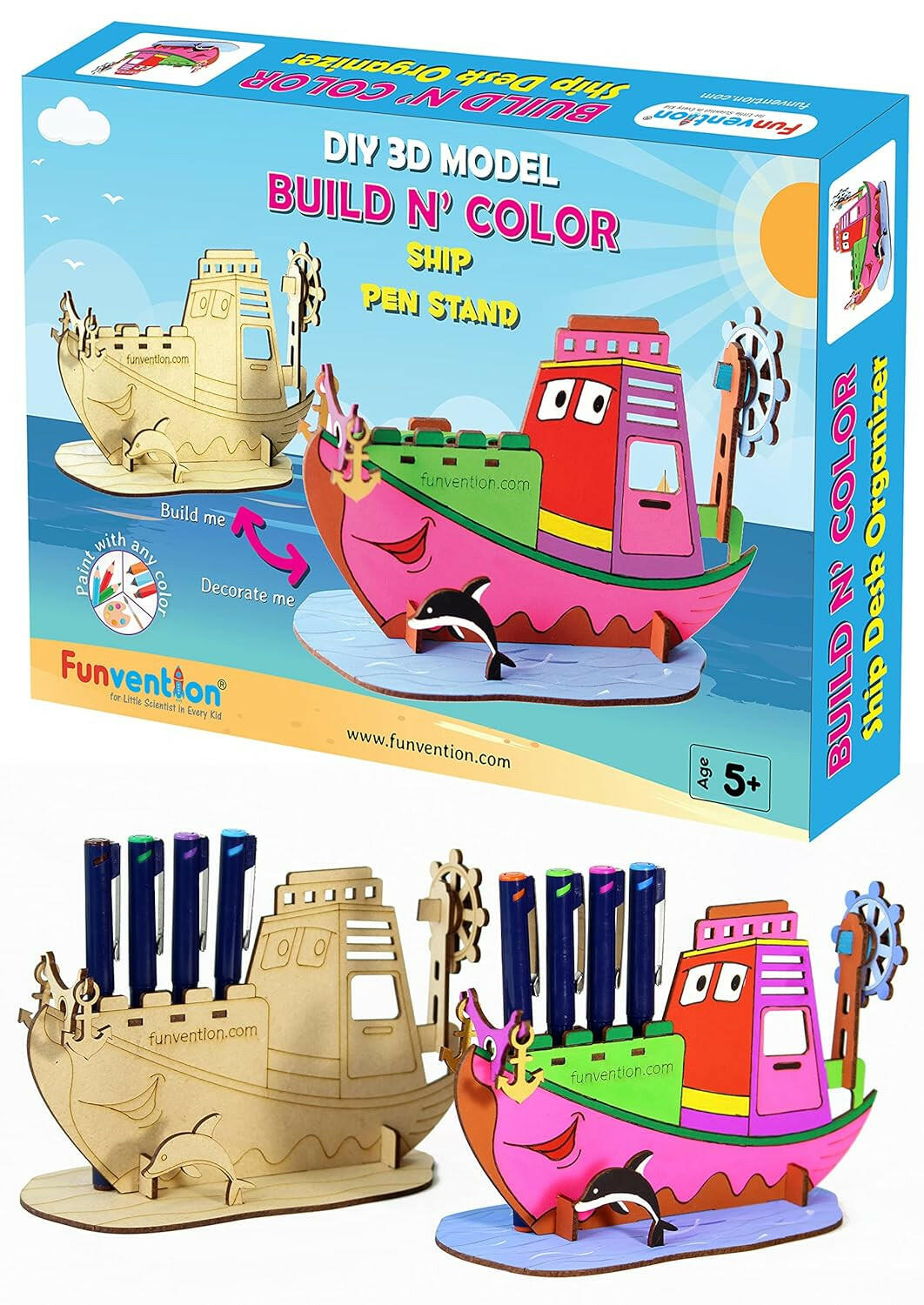Funvention 3D Coloring Model - Ship Funvention Go Science Goods.