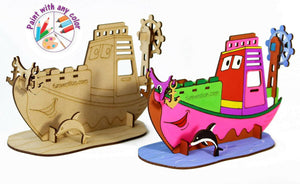 Funvention 3D Coloring Model - Ship Funvention Go Science Goods.