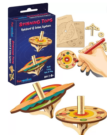 Funvention Spinning Top (Rainbow+ Solar system) Go Science .