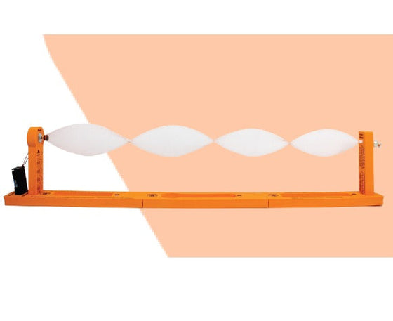 Orange tool with white wavy attachments on a peach background