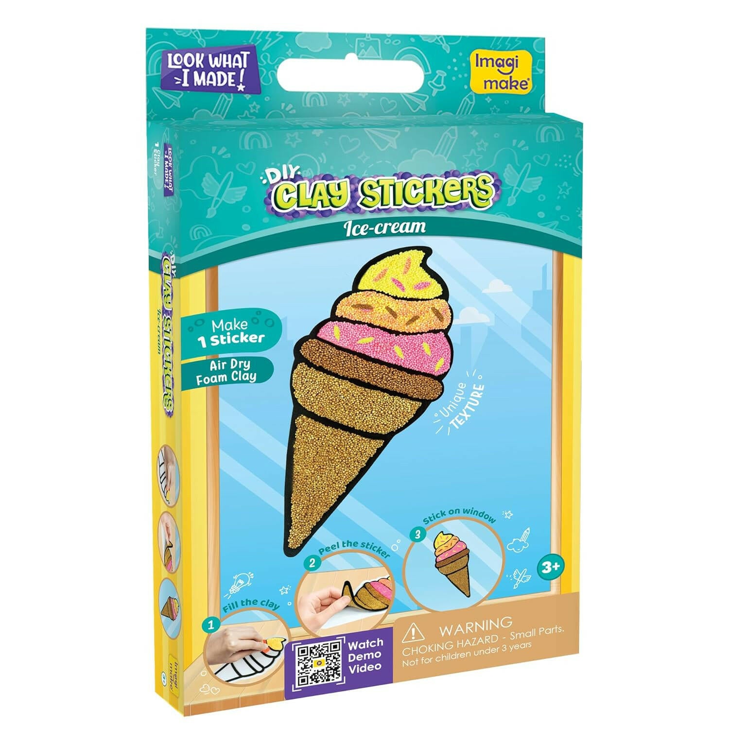 Imagimake Clay Stickers Ice Cream Go Science 3 Yrs +.