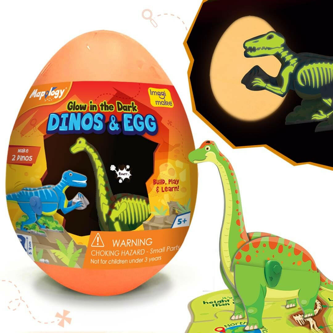 Imagimake Dino & Egg Orange (Glow in The Dark)  Go Science 5 Yrs +.