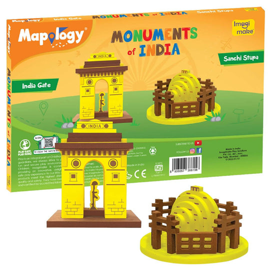 Imagimake India Gate & Sanchi Stupa | Monuments Of India - Mapology Go Science DIY | ACTIVITY KIT | AGE 5+ | MONUMENTS MAKING - INDIA.