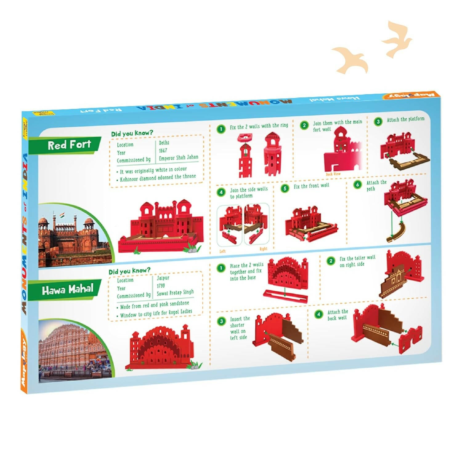 Imagimake Red Fort & Hawa Mahal - Monuments Of India - Mapology  Go Science DIY | ACTIVITY KIT | AGE 5+ | INDIAN MONUMENTS MAKING.