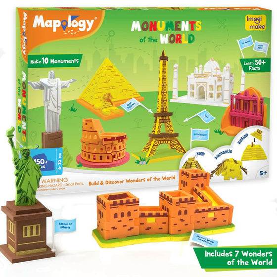 Imagimake Monuments of the World Mapology Go Science DIY | ACTIVITY KIT | AGE 5+ | WORLD MONUMENTS MAKING.