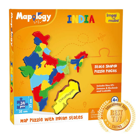 Imagimake States Of India Mapology Go Science DIY | MAP ACTIVITY KIT | AGE 4+ | INDIAN STATES.