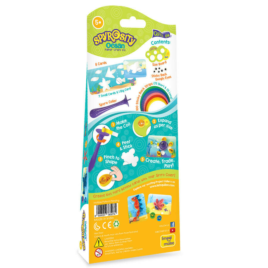 Imagimake Spyrosity Ocean Theme Craft Kit  Go Science DIY | CRAFT KIT | Quilling | AGE 5+ | OCEAN THEME.