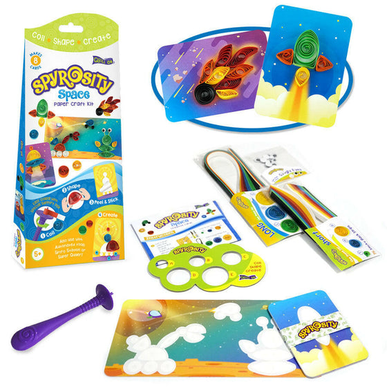 Imagimake Spyrosity Space Theme Craft Kit Go Science DIY | CRAFT KIT | Quilling | AGE 5+ | SPACE THEME.