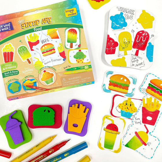 Imagimake Stamp Art Food Theme Go Science DIY | STAMP ART ACTIVITY KIT | AGE 3+ | FOOD THEME.