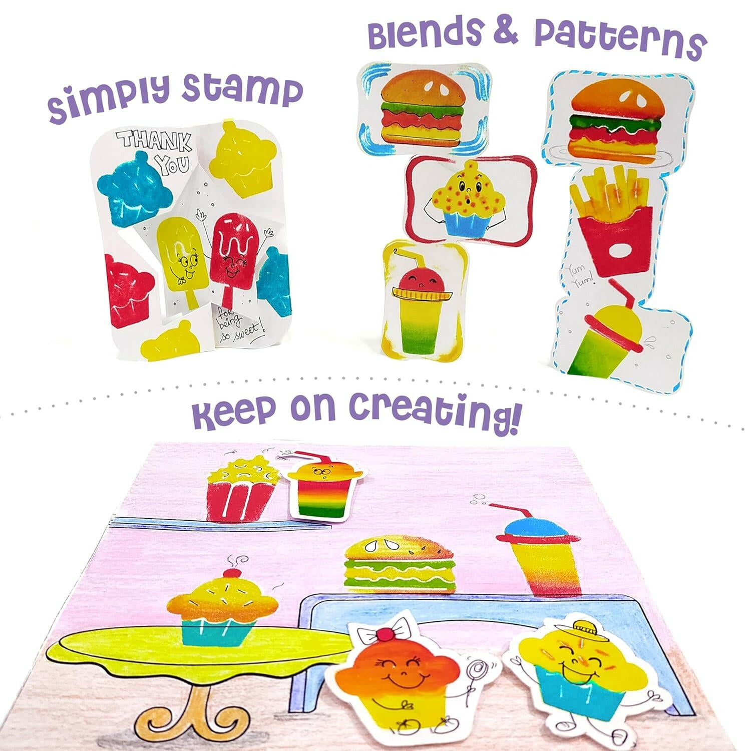Imagimake Stamp Art Food Theme  Go Science DIY | STAMP ART ACTIVITY KIT | AGE 3+ | FOOD THEME.