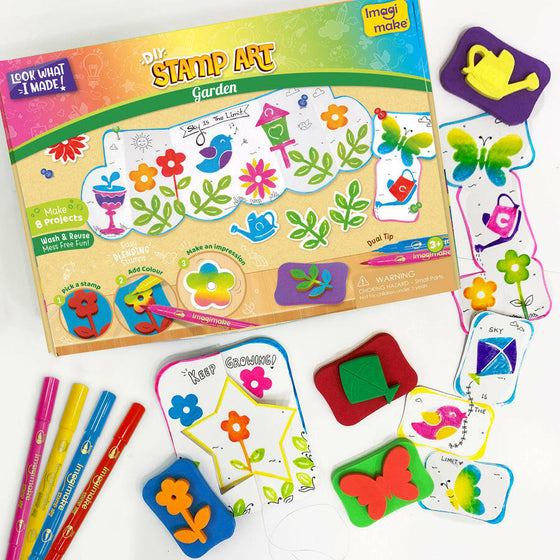 Imagimake Stamp Art Garden Theme Go Science DIY | STAMP ART ACTIVITY KIT | AGE 3+ | GARDEN THEME.