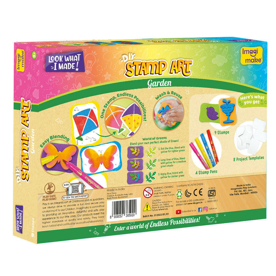 Imagimake Stamp Art Garden Theme  Go Science DIY | STAMP ART ACTIVITY KIT | AGE 3+ | GARDEN THEME.