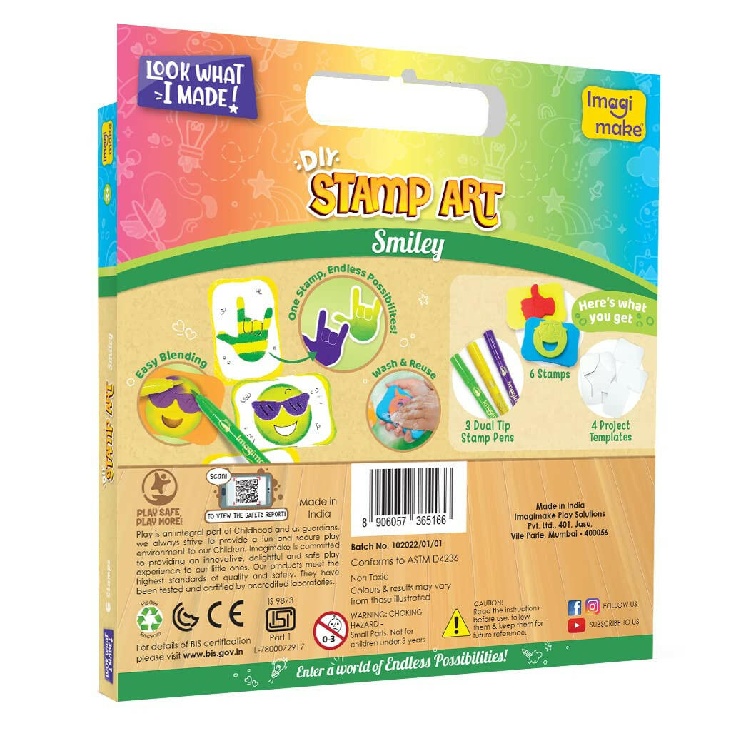Imagimake Stamp Art Smiley Themed  Go Science DIY | STAMP ART ACTIVITY KIT | AGE 3+ | SMILEY THEME.