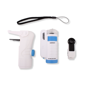 Set of microscope devices and other tools on a white background. Itsy Bitsy DIY STEM Learning Kit Microscope Box available at Go Science image 4