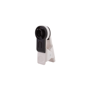 A small white and black clip-on lens attachment microscope on a plain white background. Itsy Bitsy DIY STEM Learning Kit Microscope Box available at Go Science image 6