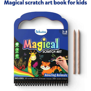 Skillmatics Magical Scratch Art Book: Amazing Animals Go Science .