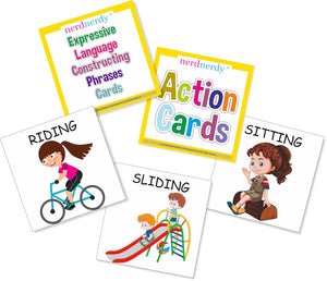 Set of educational cards with illustrations and text on a white background. Nerd Nerdly Language Communication Special Education Needs Kit available at go science_image 8