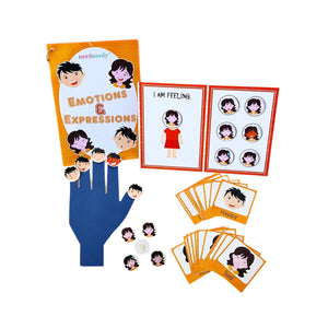 Emotions and expressions educational kit with cards and hand model on a white background. Nerd Nerdy Emotions and Expressions/enhance self awareness and self worth available at Go Science image 1