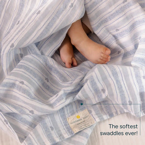 Nintara Baby Muslin Baby Swaddle All Heart 47" x 47" Extra Large at Go Littles product image 2