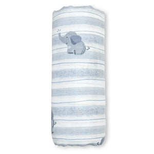 Nintara Baby Muslin Baby Swaddle Extra-Large 47" x 47" Little Elephants Design at go littles product image 9