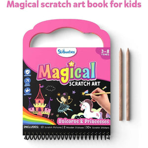 Skillmatics Magical Scratch Art Book: Unicorns & Princesses Go Science .