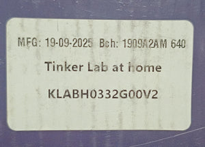 Label with text and product code on a purple background. Untitled-1Butterfly Edufields Tinker Lab at Home at Go Science Product Image 03