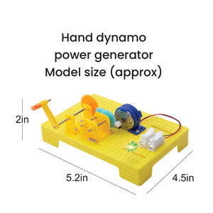 Hand dynamo power generator with dimensions on a white background. bitsy-Build_Your_Own_Hand_Dynamo_Power_Generator_DIY_Stem_Learning_Kit_go_science_product_image_4