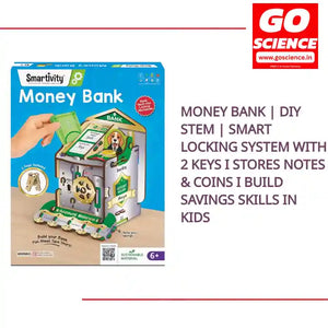 Money Bank | DIY STEM | Smart Locking System with 2 Keys I Stores Notes & Coins I Build Savings Skills in Kids by@Outfy