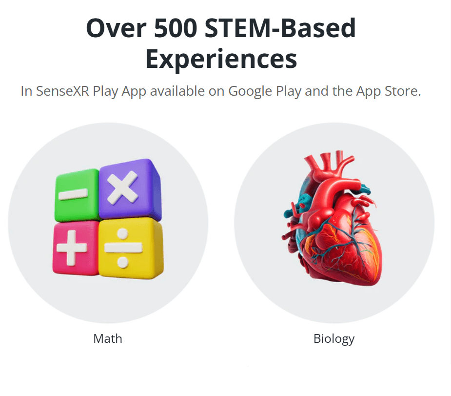 Sense XR AR-VR Educational Controller BY Tech XR available at Go Science featuring over 500 STEM-based experiences in Math and Biology.