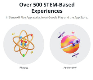 Sense XR AR-VR Educational Controller BY Tech XR available at Go Science features over 500 STEM-based experiences in physics and astronomy.