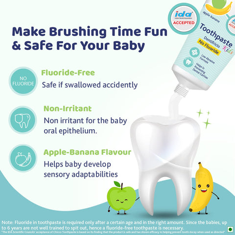 Chicco Toothpaste Apple Banana Flavor 6M to 6Y 50g
