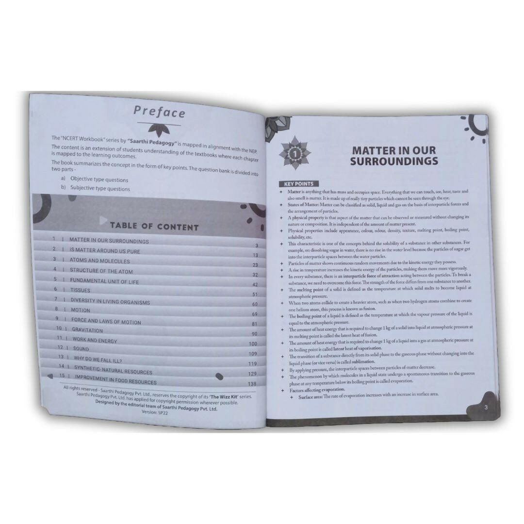 Saarthi Pedagogy Grade 9 Science NCERT Workbook  Go Science Goods.