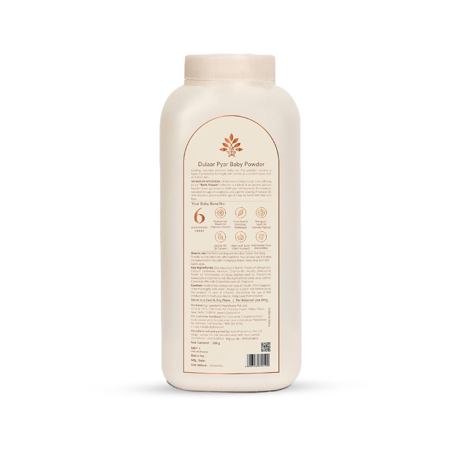 Baby Forest Baby powder container with label on a white background