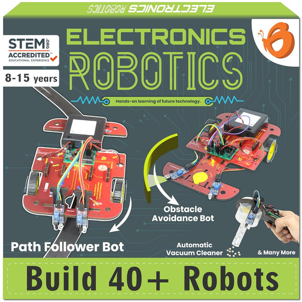40 In 1 Stem Robotics Kit | 100+ Parts, Electronics Sensor Modules | For Age 8 - 15 Yrs