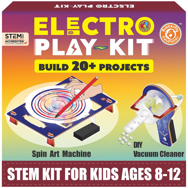 Electro Play kit 20+ Science Projects and DIY Experiment for Kids Age 8-12 | Butterfly EduFields