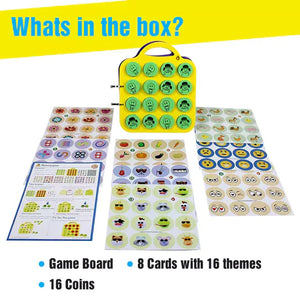 Educational game set with game board, cards, and coins on a white background. Butterfly Edufields Memory Matching Puzzle Brain Games_product_image_7_goscience