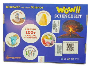 Back of a 'Wow!! Science Kit' packaging with colorful graphics and text on a blue background. Butterfly_WOW_Science_Kt_at_Go_Science 2