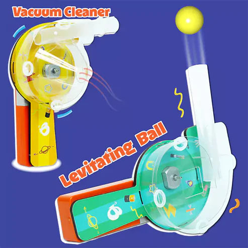 Toy vacuum cleaner with levitating ball on a blue background. Butterfly edufields_4_in_1_Motor_Play_at_Go_Science_Product_image_10