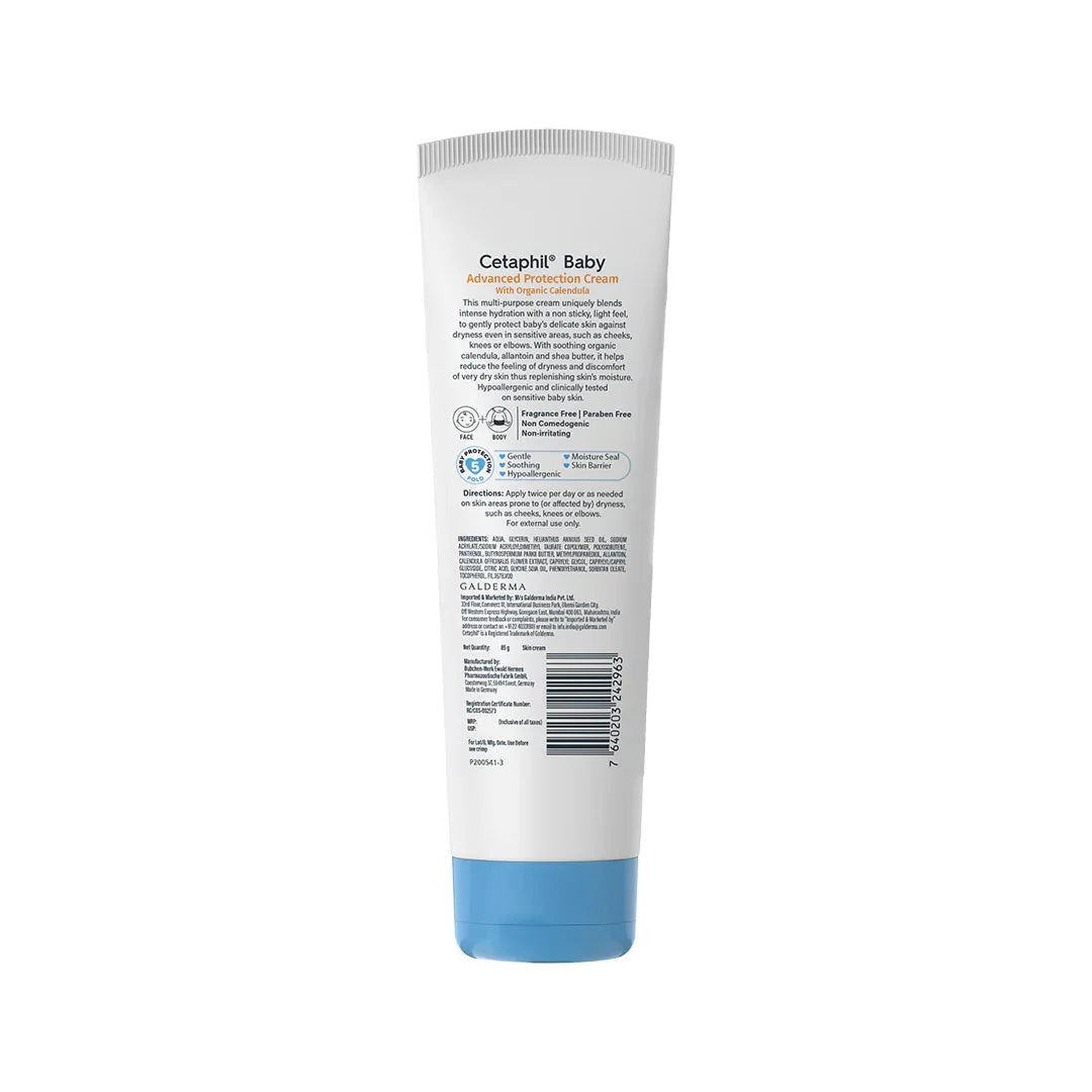 Tube of Cetaphil Baby Advanced Protection Cream on a white background. Cetaphil Baby Advanced Protection Cream 85g go littles product image 2