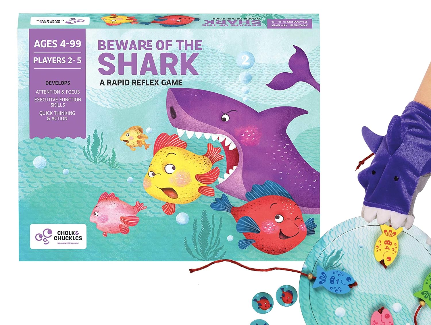 Chalk and Chuckles Beware of The Shark Board Game for Kids, 6+ Years go science image 1