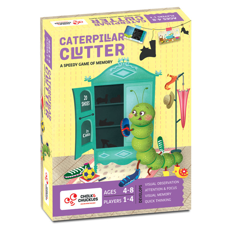 Chalk and Chuckles Caterpillar Clutter, Memory Matching Card Game Go Science Image 1